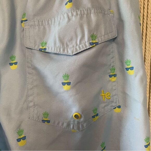 TIPSY ELVES Men’s Pineapple Swim Trunks Blue Size XL - Picture 7 of 11